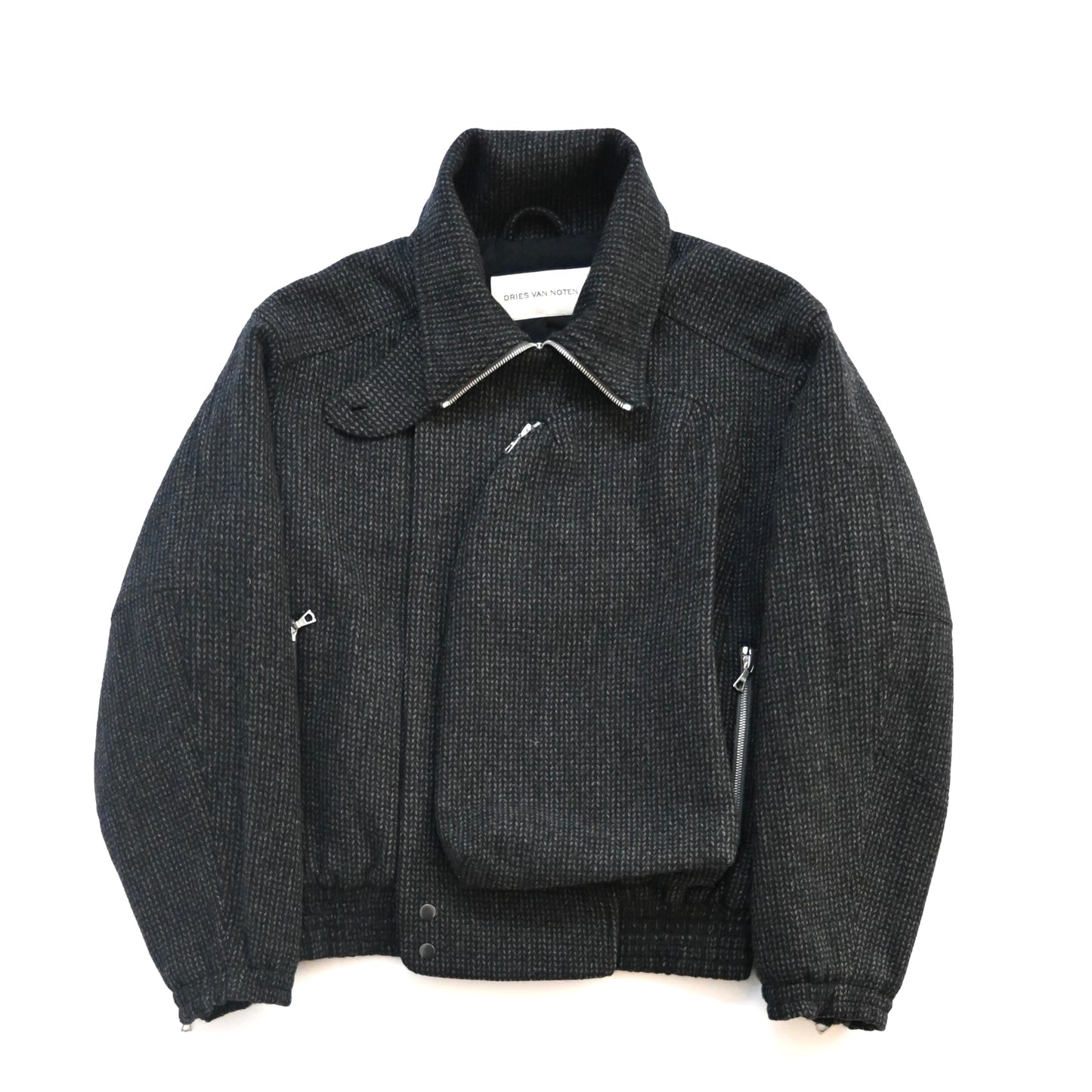 2024aw dries van noten tweed wool viller bomber jacket S