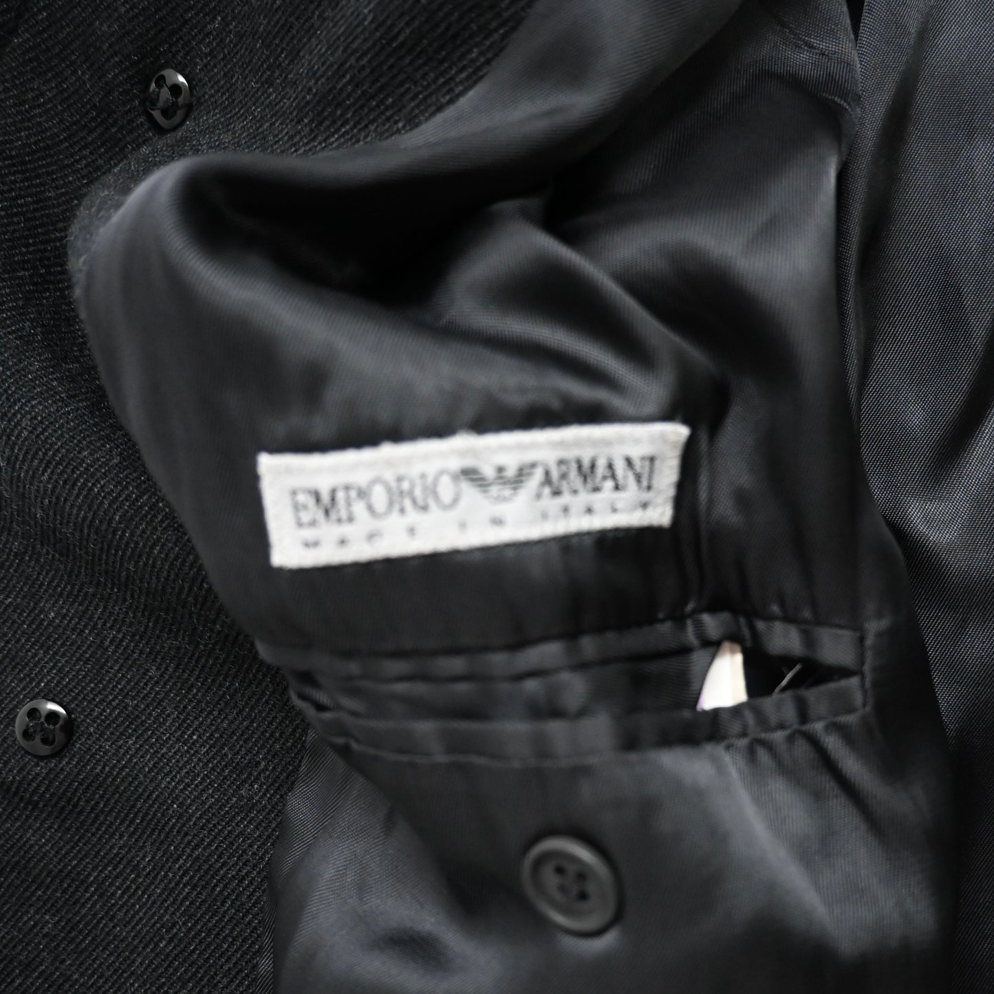 1990s emporio armani wool coat 48