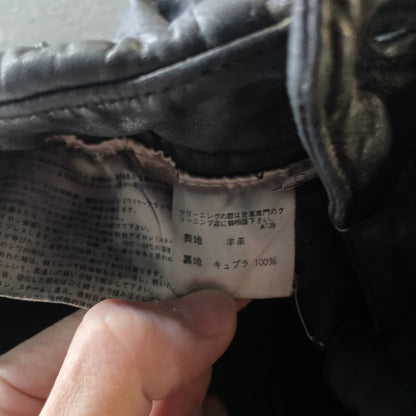 1980s issey miyake mouton neck lamb leather jacket L set up