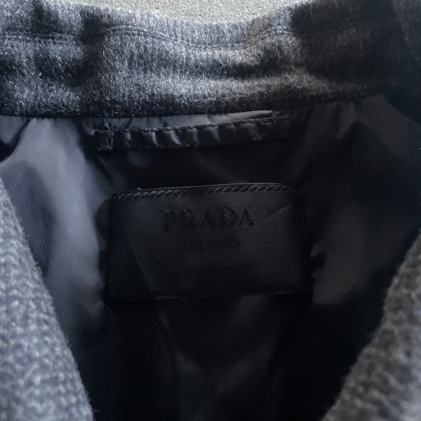 2009aw prada tiered leather wool coat