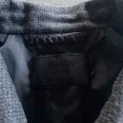 2009aw prada tiered leather wool coat