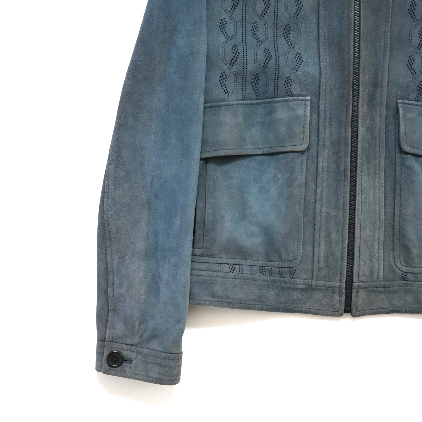 2017aw prada perforated geometric pattern suede jacket 50