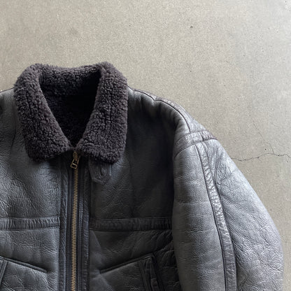 1980s issey miyake leather mouton jacket M