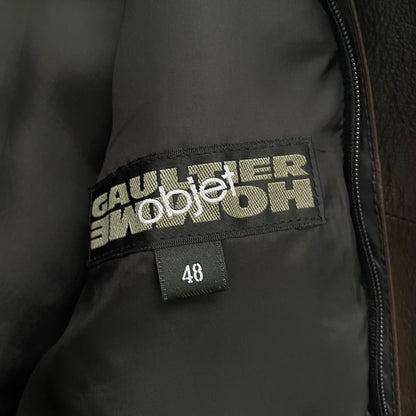 2000s jean paul gaultier argyle lamd leather jacket 48