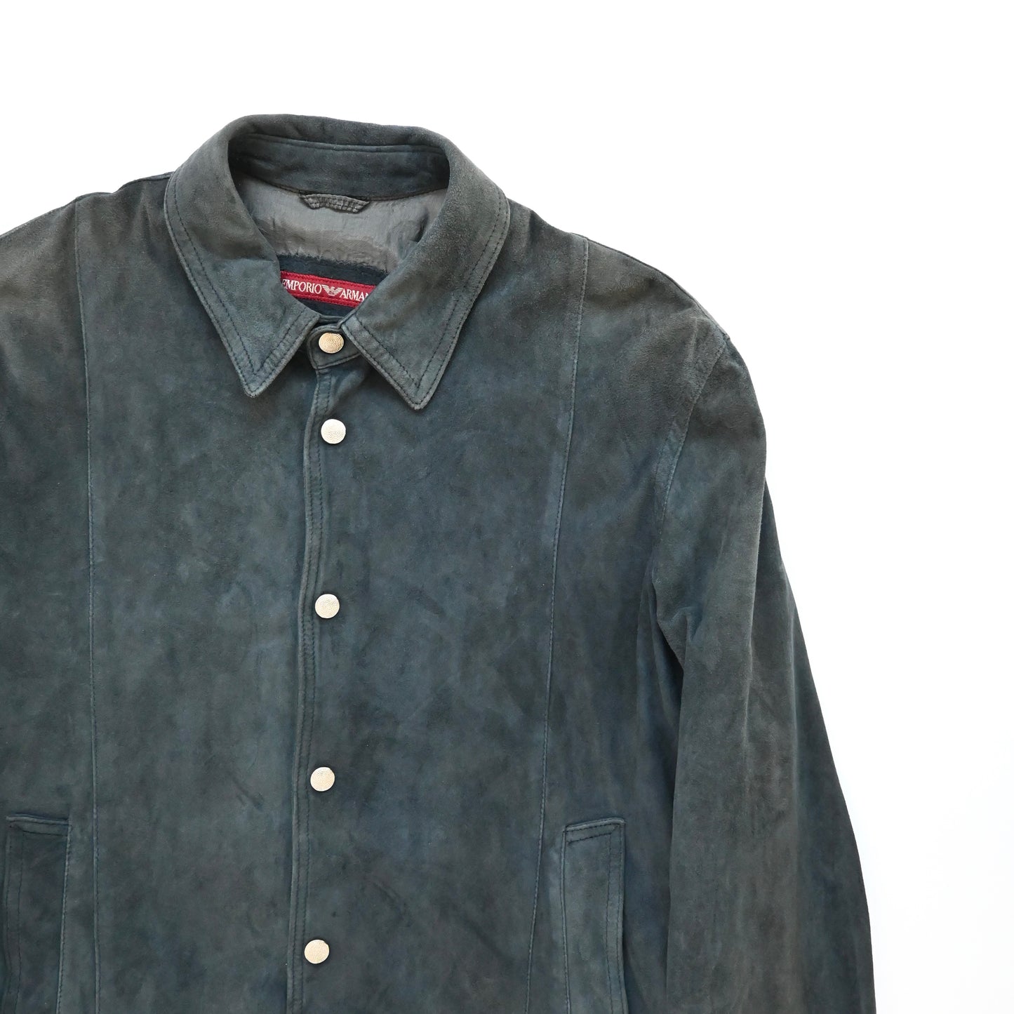 1990s emporio emporio armani suede leather jacket 48