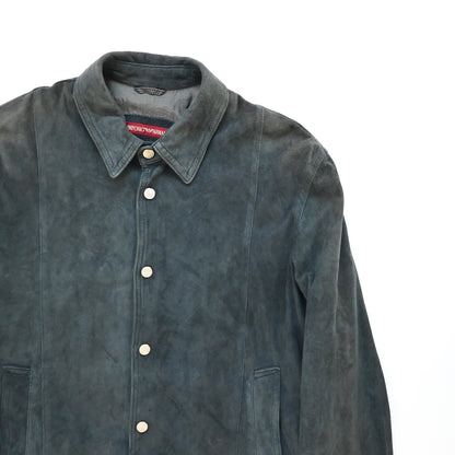 1990s emporio emporio armani suede leather jacket 48