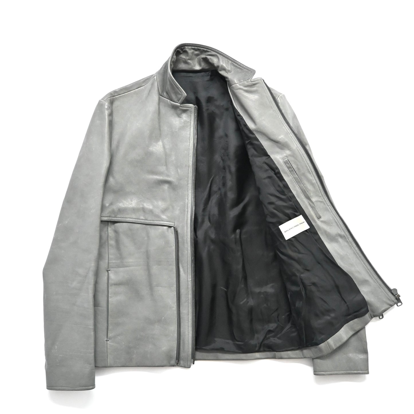 2010aw balenciaga high neck cow leather blouson 48
