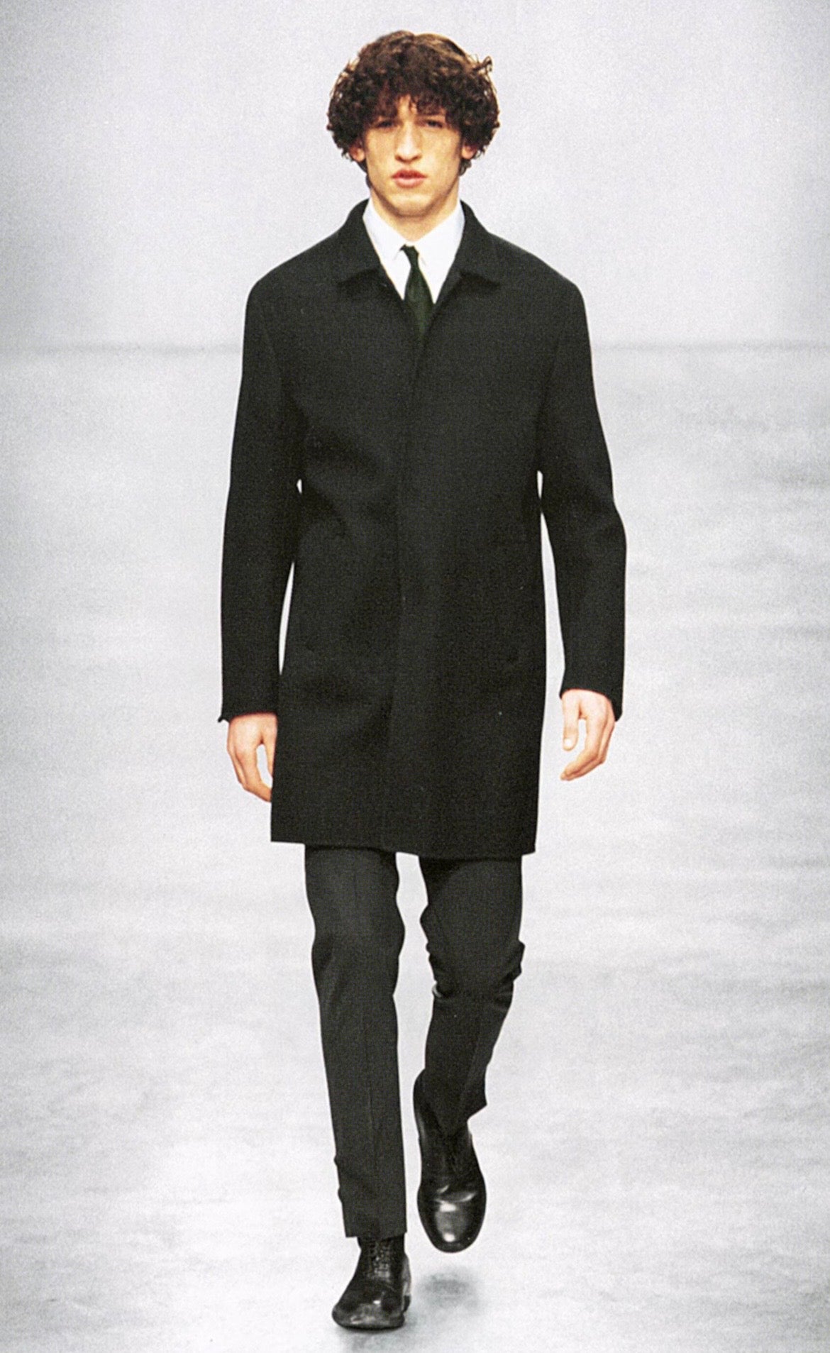 1998aw prada nylon chesterfield coat S