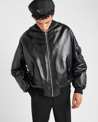 2021aw prada nappa leather bomber jacket 50 by raf simons