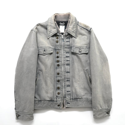 2000s dolce&gabbana denim layered jacket 50