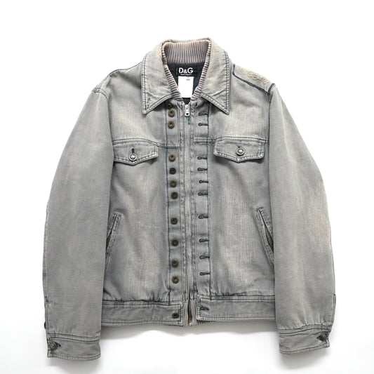 2000s dolce&gabbana denim layered jacket 50