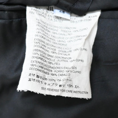 2000s jil sander calf hair docking wool long coat 46