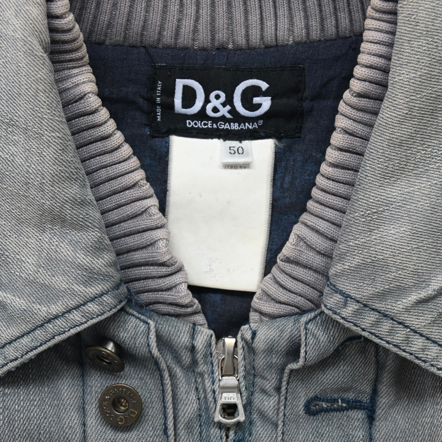 2000s dolce&gabbana denim layered jacket 50