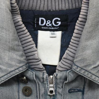 2000s dolce&gabbana denim layered jacket 50