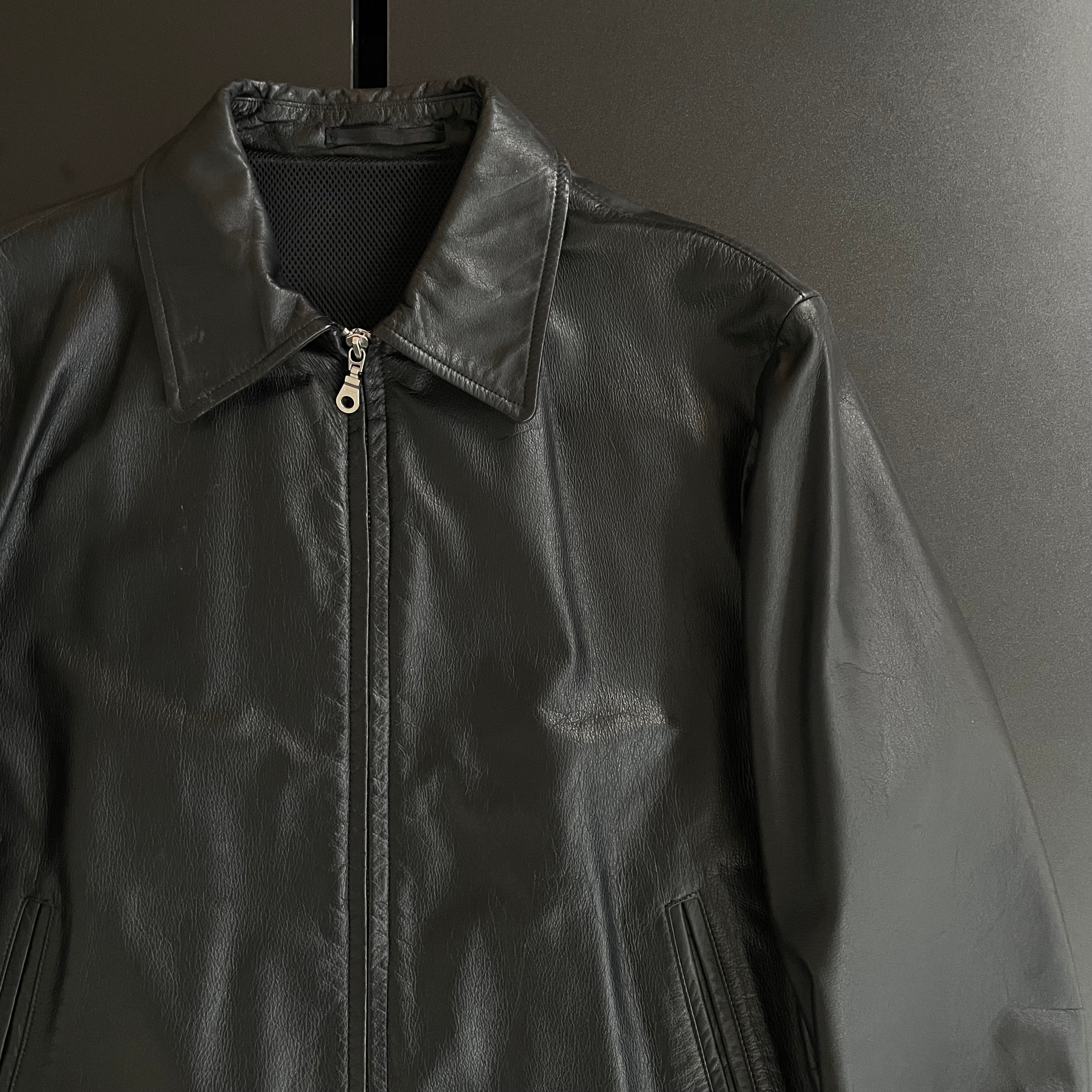 2004aw yohji yamamoto aar back zip leather jacket M – vexed_store