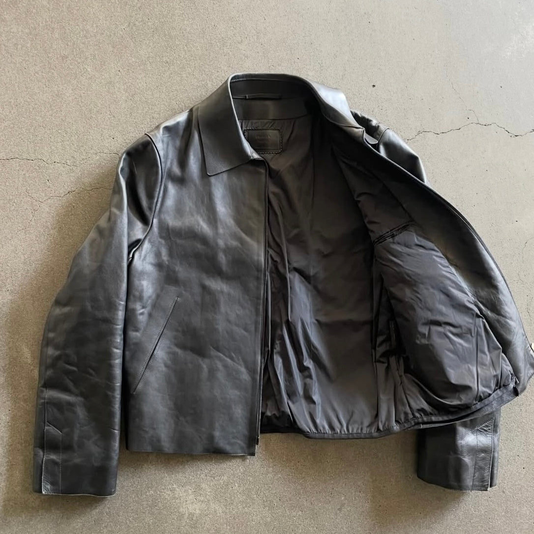 2000aw prada cow leather jacket 48