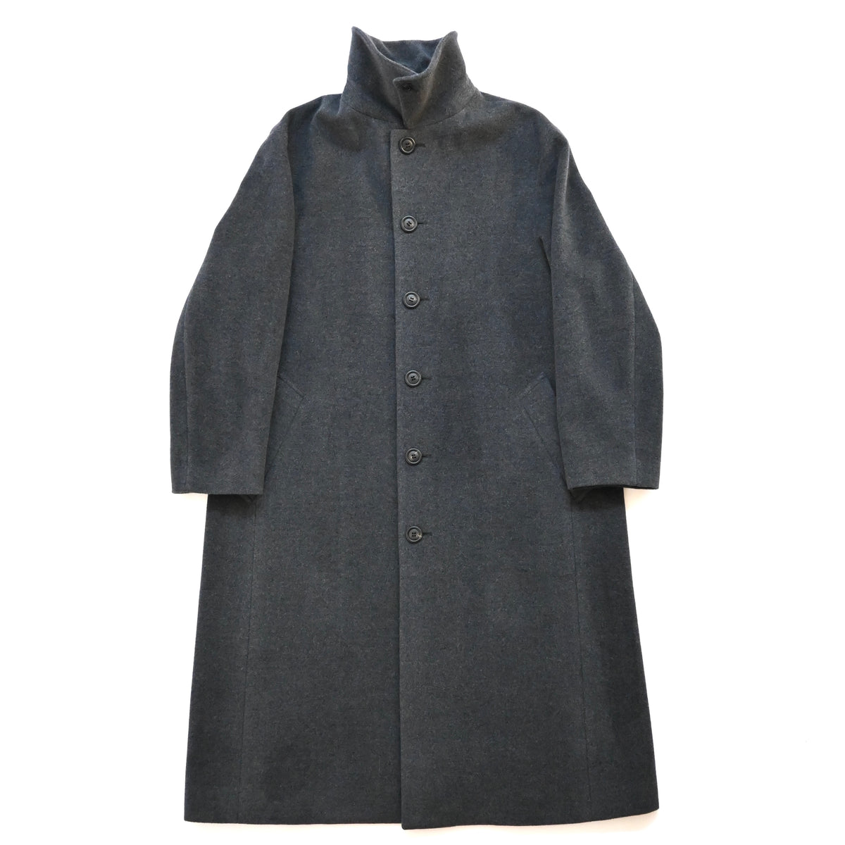 2000s issey miyake angora wool long coat M