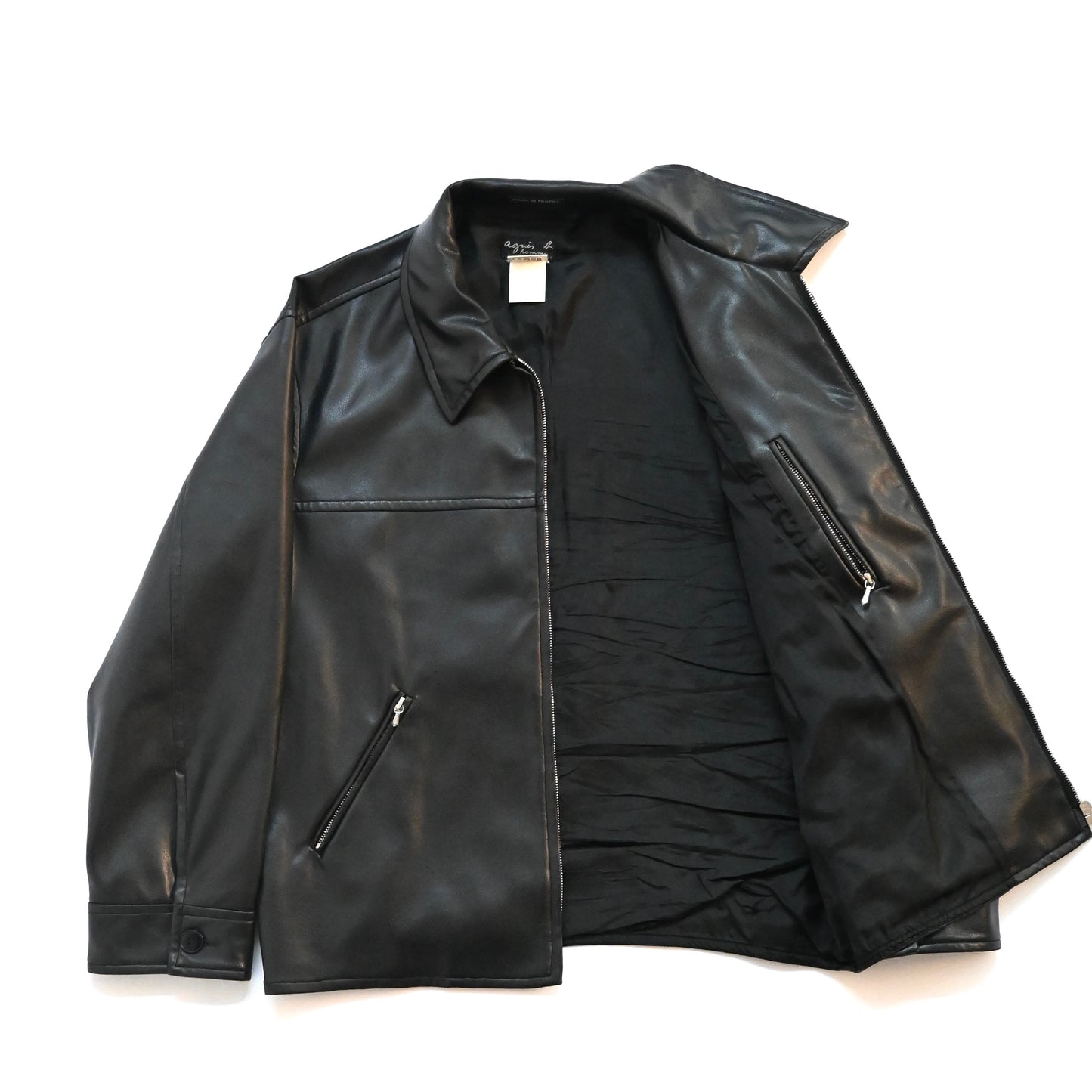 1990s agnes b homme pvc leather jacket 1