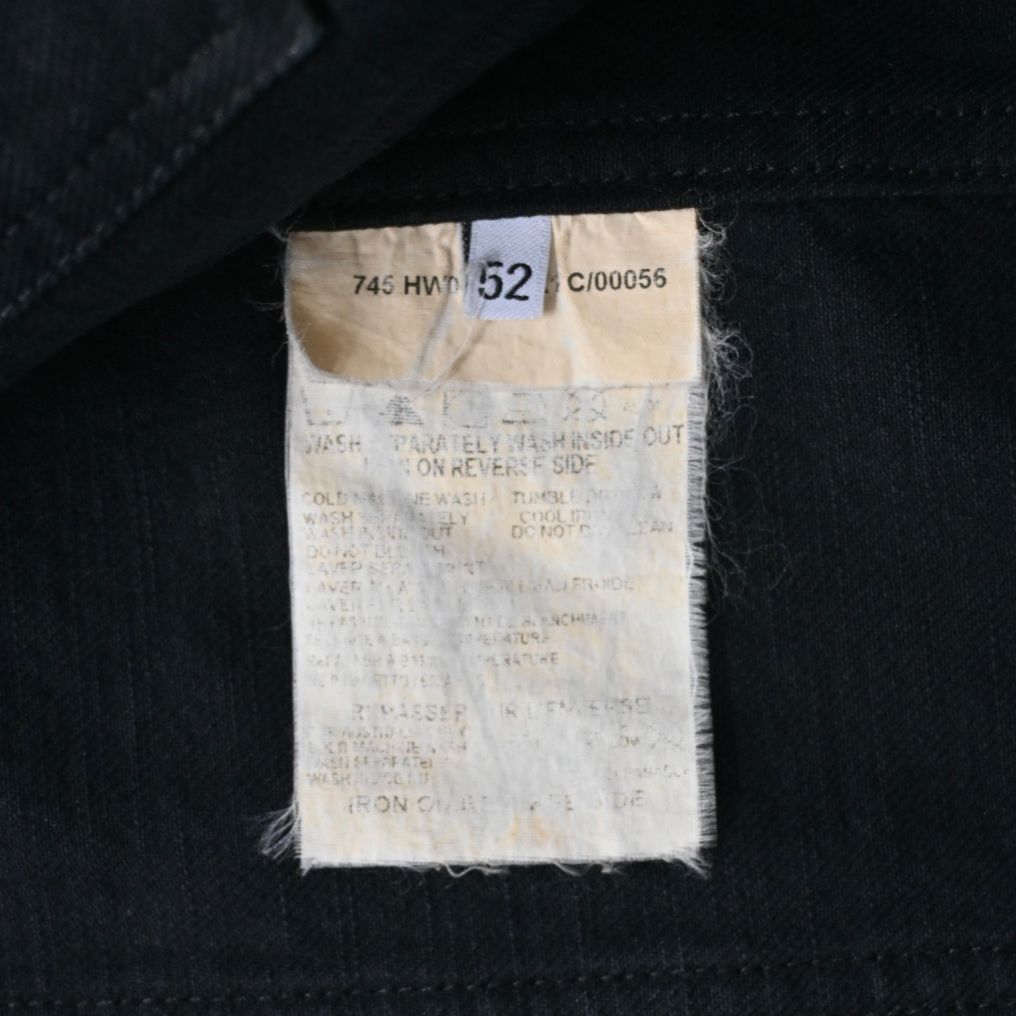 2003ss helmut lang leather sleeve denim jacket 52