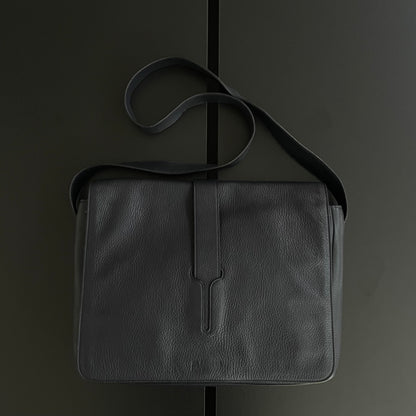 2000s jil sander leather messenger shoulder bag