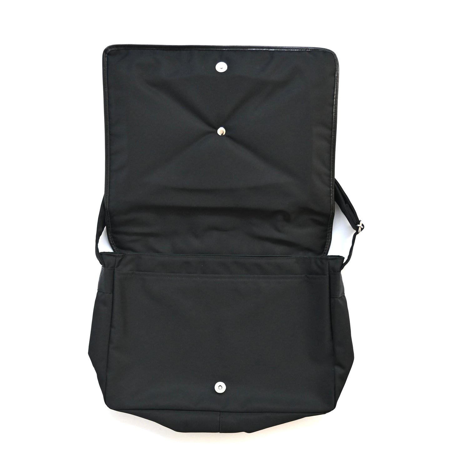 2000s masaki matsushima leather piping nylon handbag