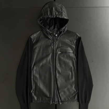 2017aw prada leather docking kint hoodie 52