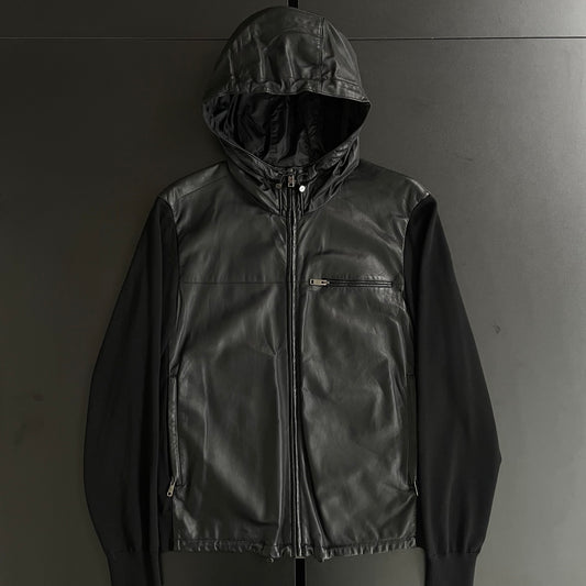 2017aw prada leather docking kint hoodie 52