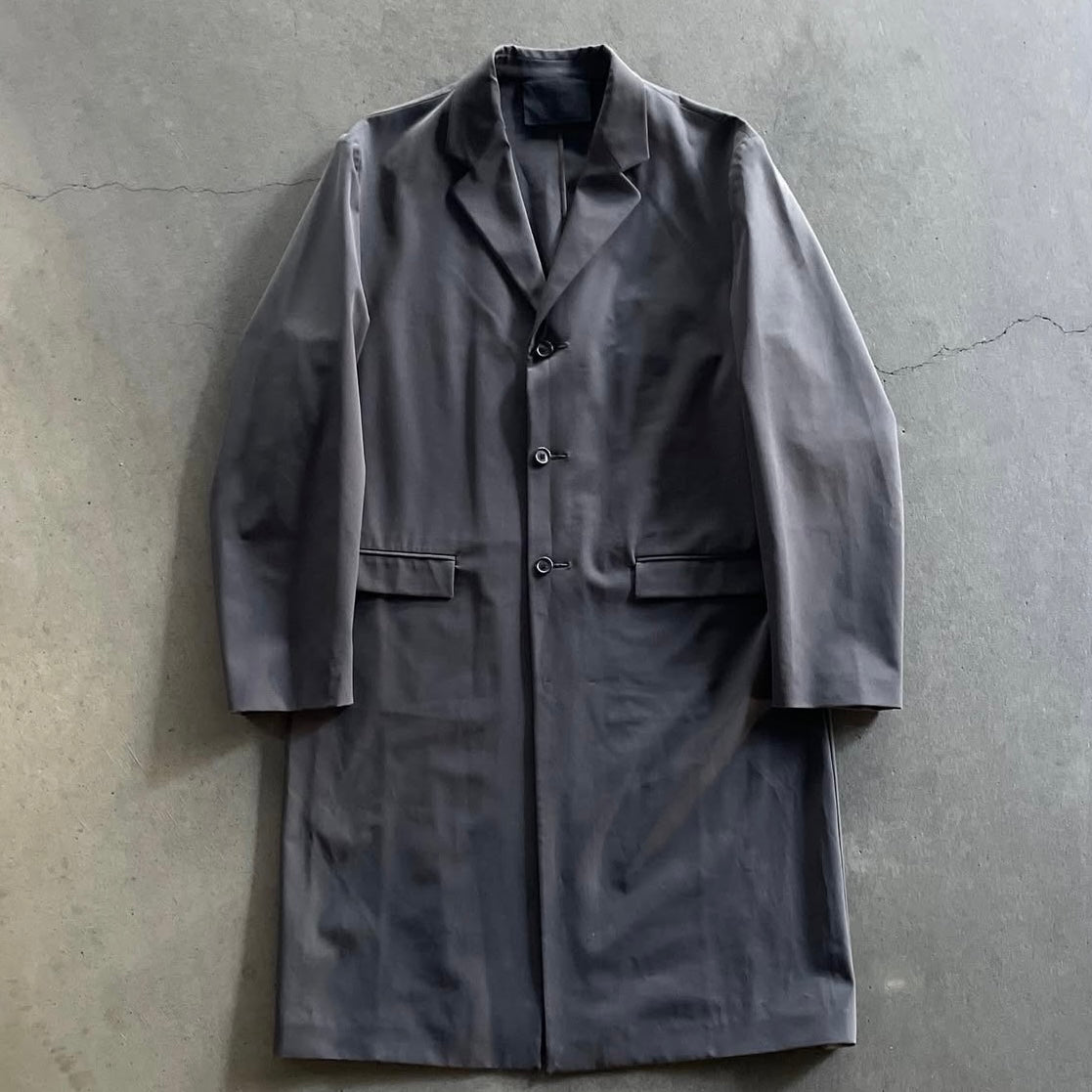 1990s prada nylon chester long coat L