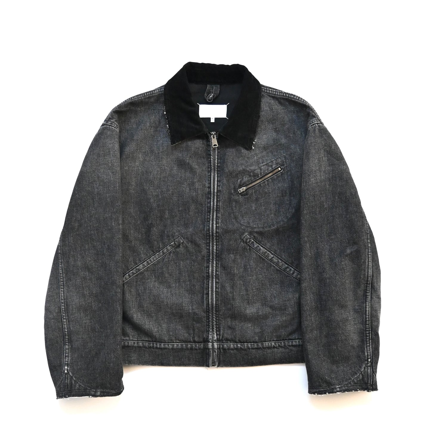 2025ss martin margiela destroyed collar washed denim jacket 50