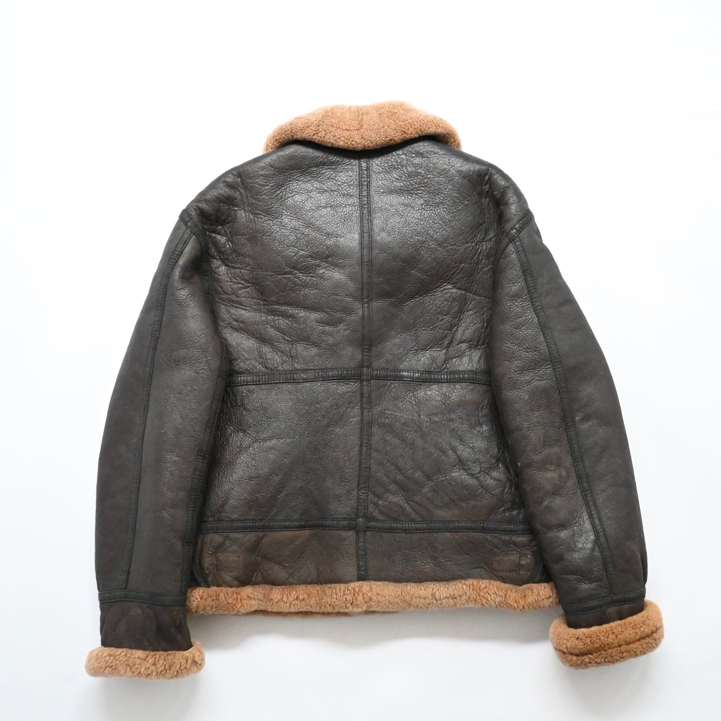 1990s stussy leather mouton jacket XXL