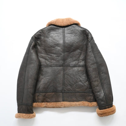 1990s stussy leather mouton jacket XXL