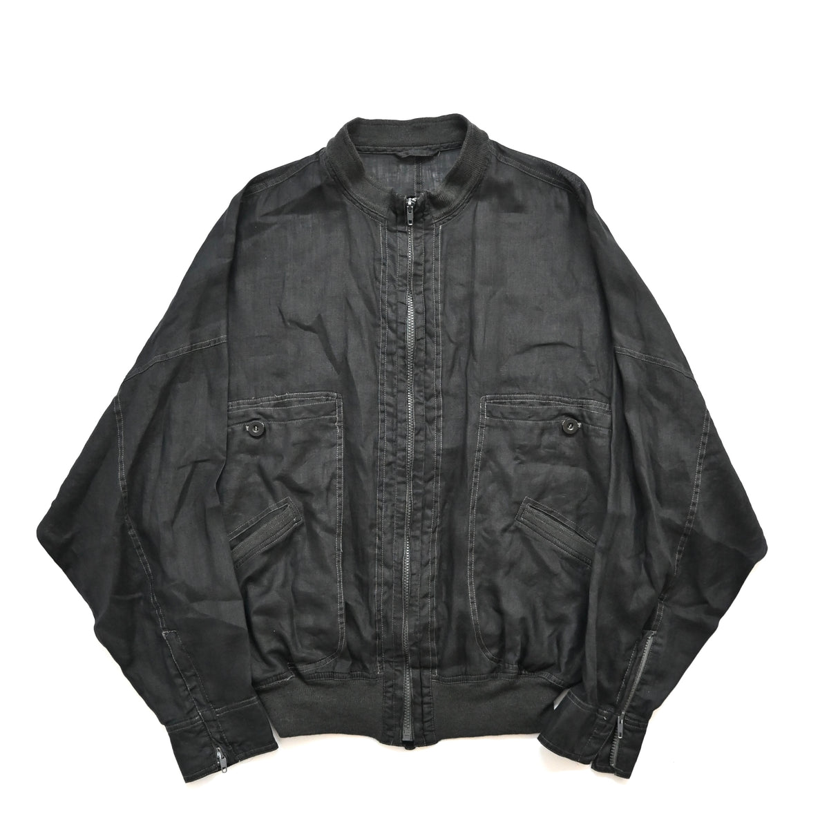 1980s gianni versace linen bomber jacket 48