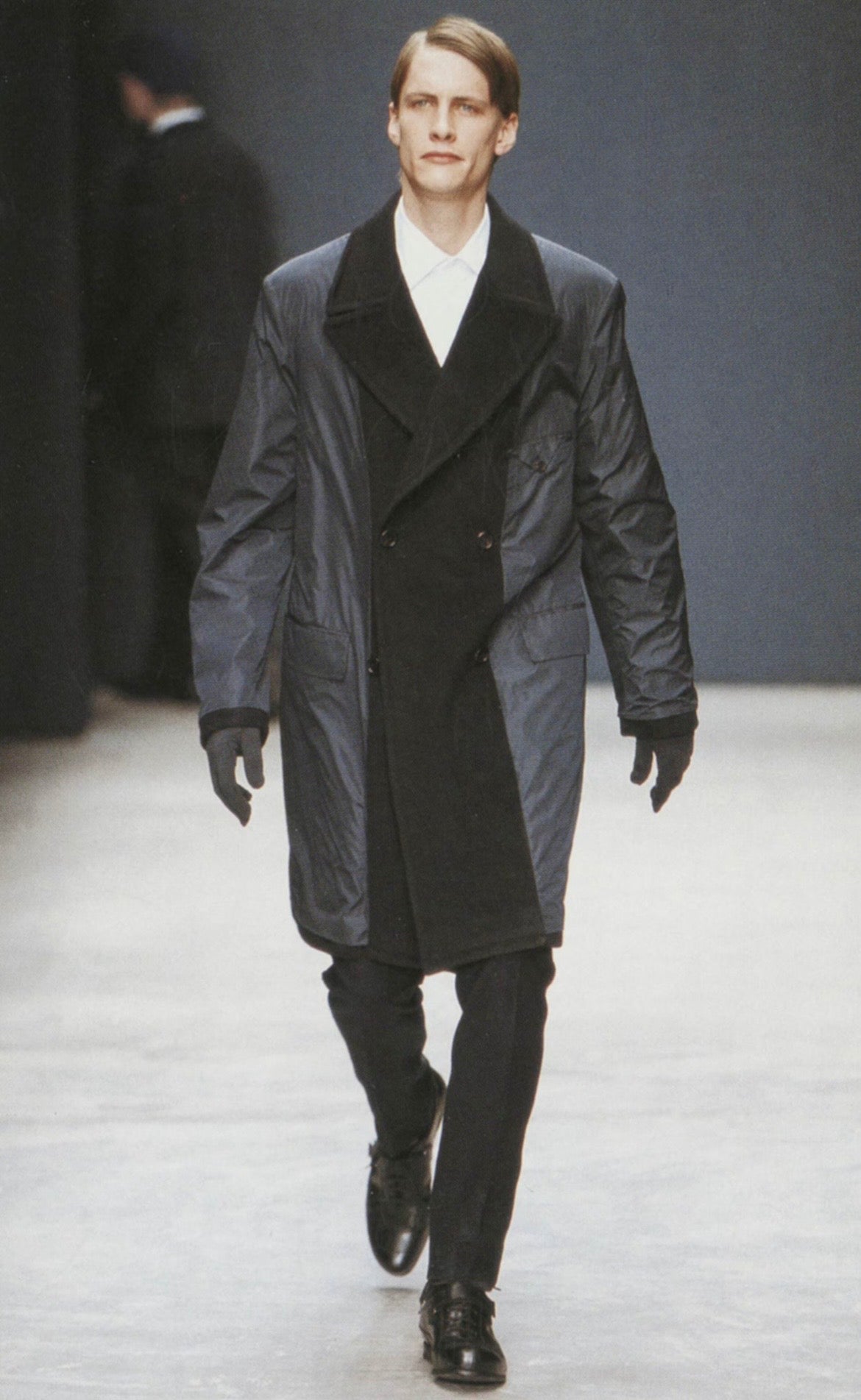2002aw prada wool docking double coat 52