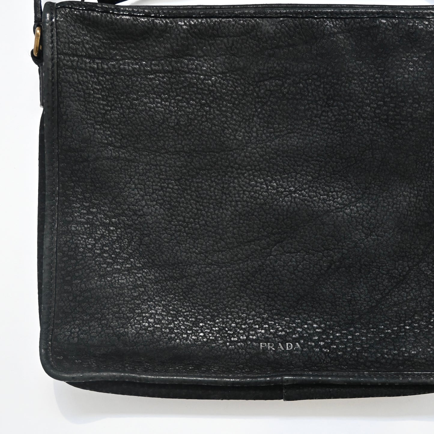 1990s prada pebbled leather shoulder bag