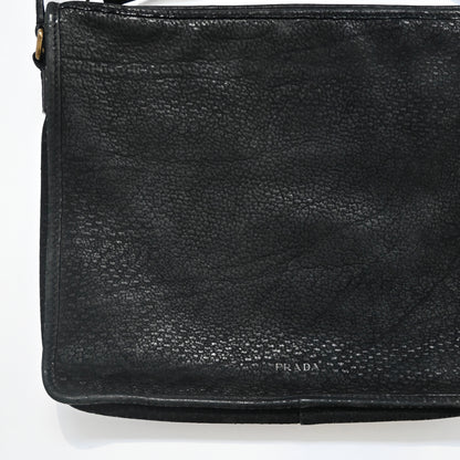 1990s prada pebbled leather shoulder bag