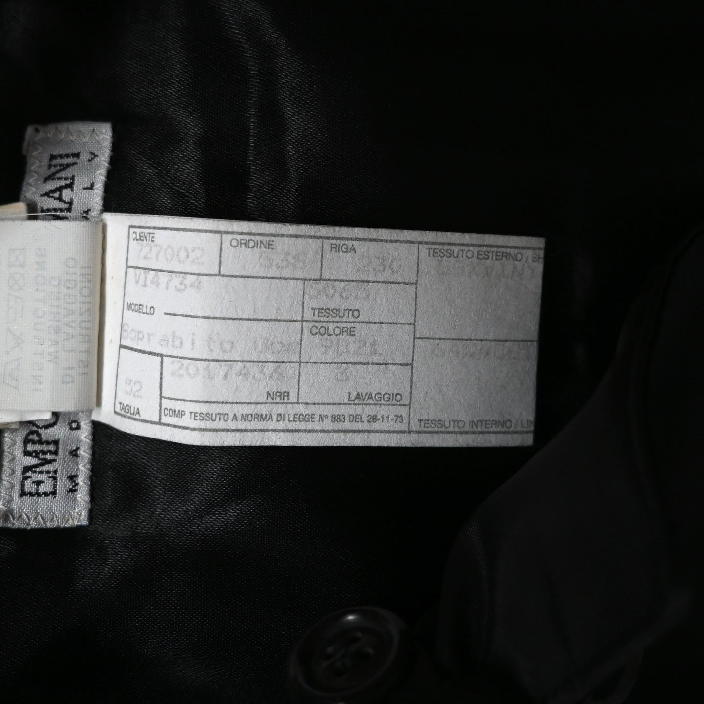 1996aw emporio armani detachable cotton collar vinylon long coat 52