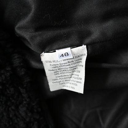 2002aw Yves saint laurent rive gauch boa docking leather jacket 48 by Tom ford