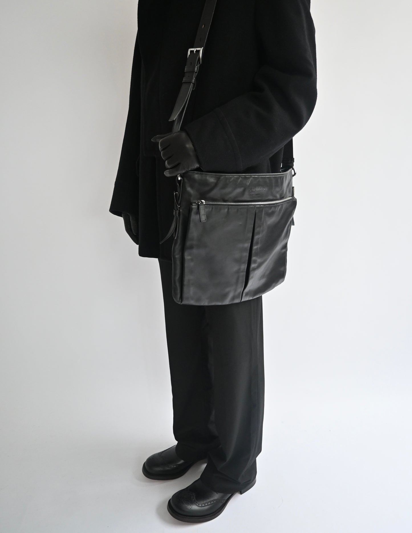 1990s prada cow leather shoulder bag