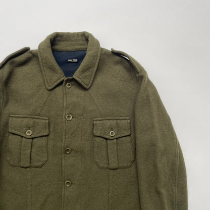 2000s miu miu wool coach jacket XL