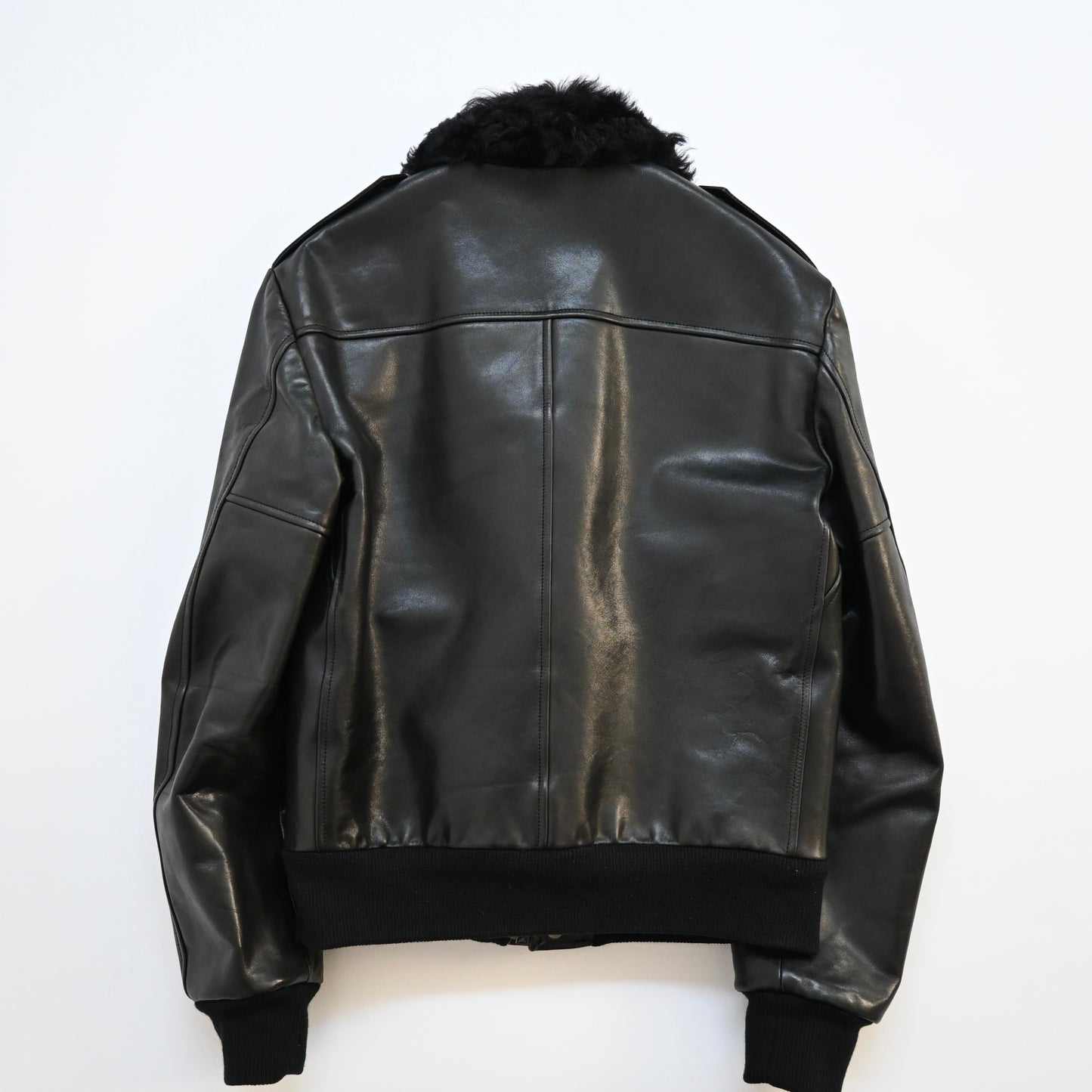 2000s gucci fur docking cow leather jacket 46 by Tom ford