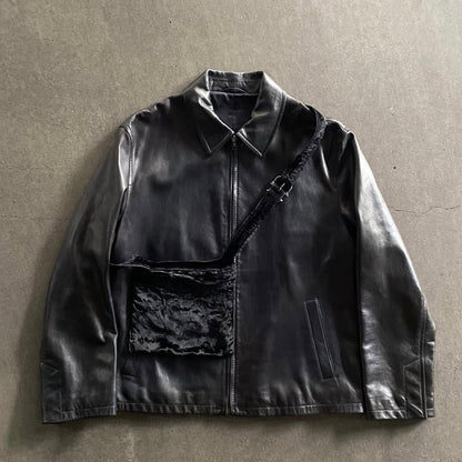 1999aw prada black leather jacket 54