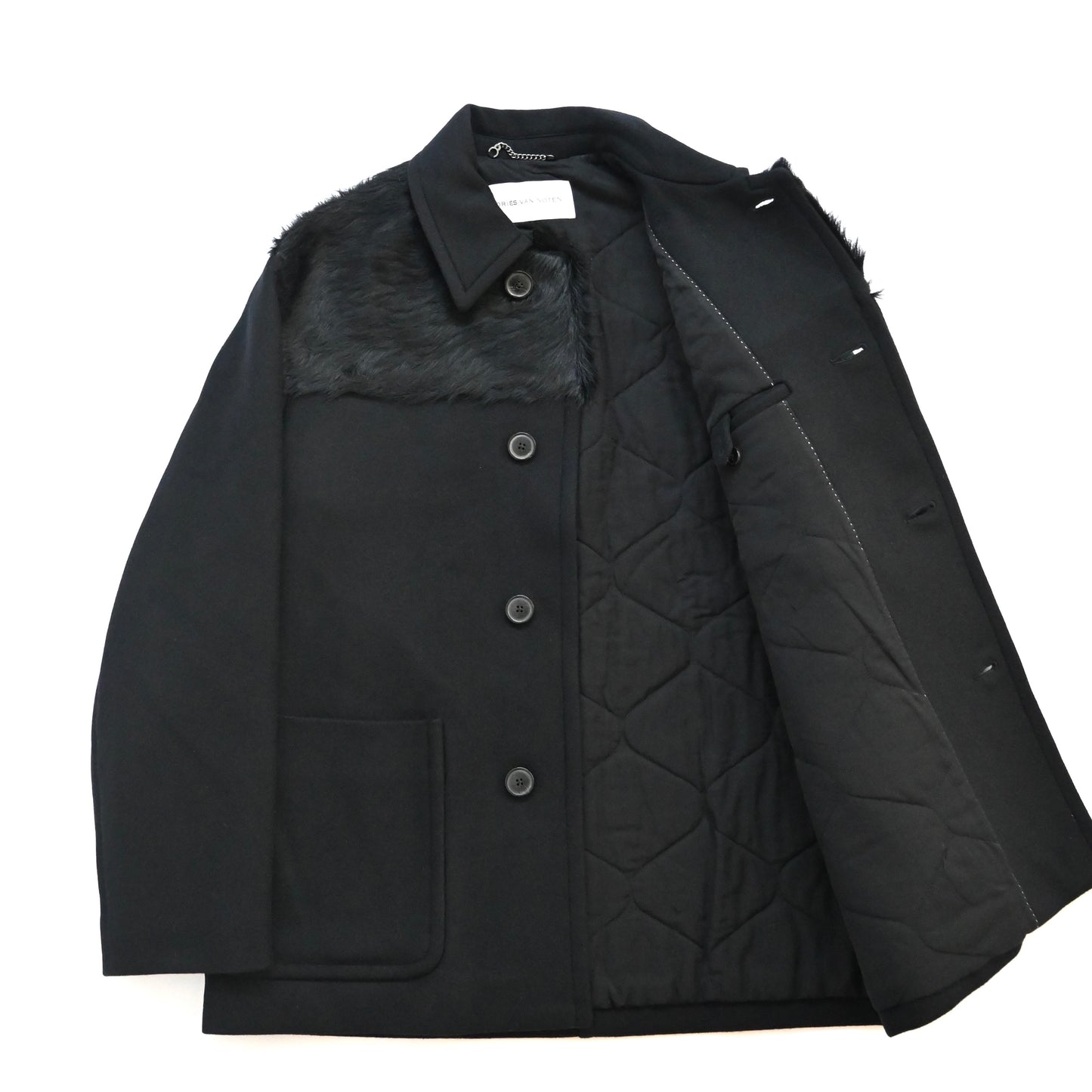 2023aw dries van noten work wear panelled wool coat M