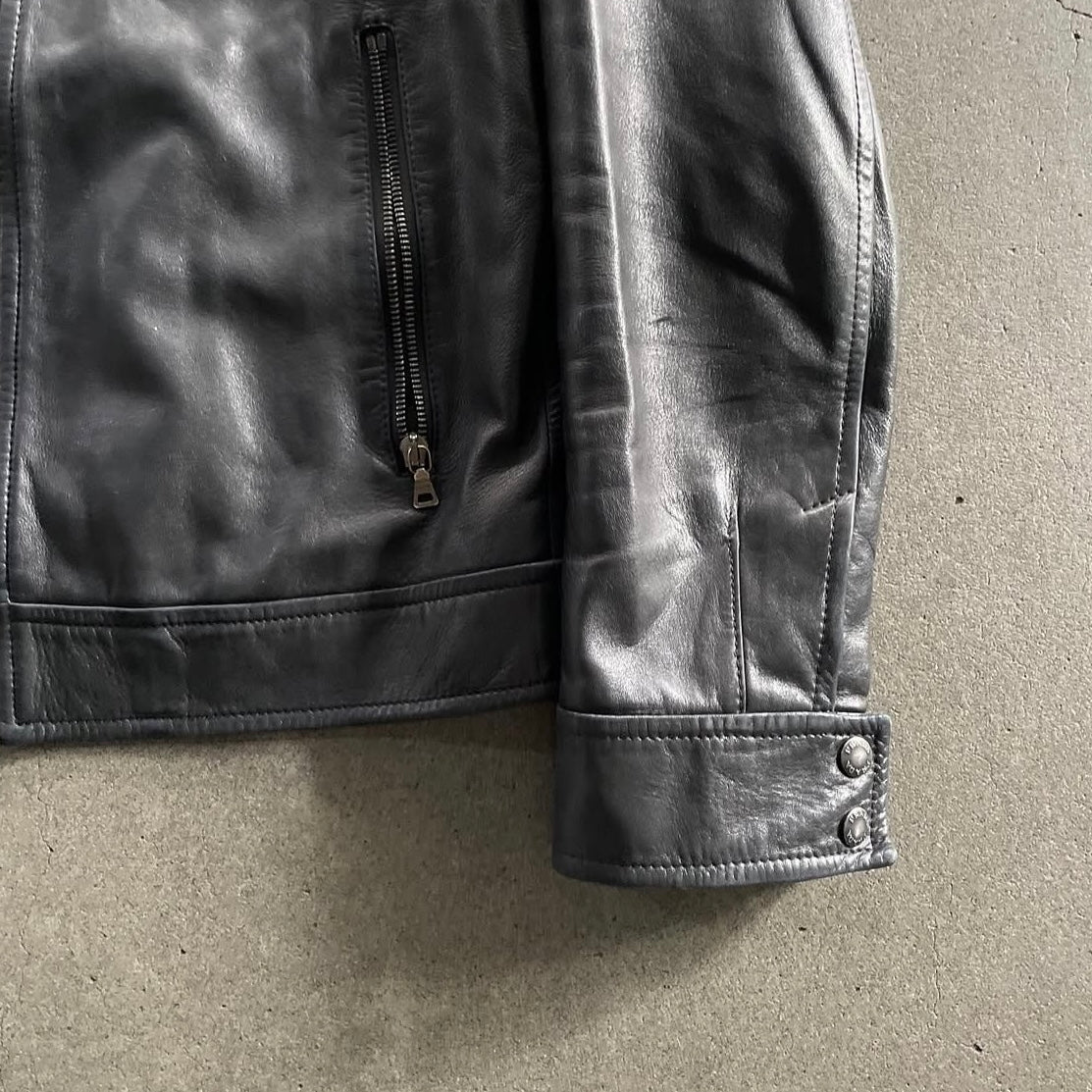 2006aw prada riders leather jacket 48