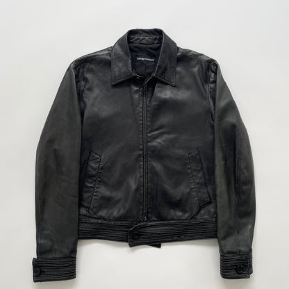 2007aw emporio armani piping leather jacket 52