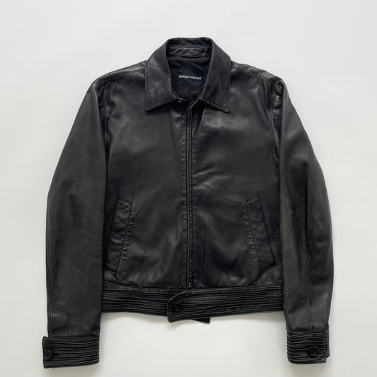 2007aw emporio armani piping leather jacket 52
