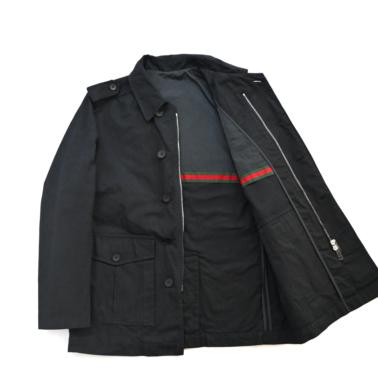 2000s gucci cotton high neck half coat 48 by Tom ford