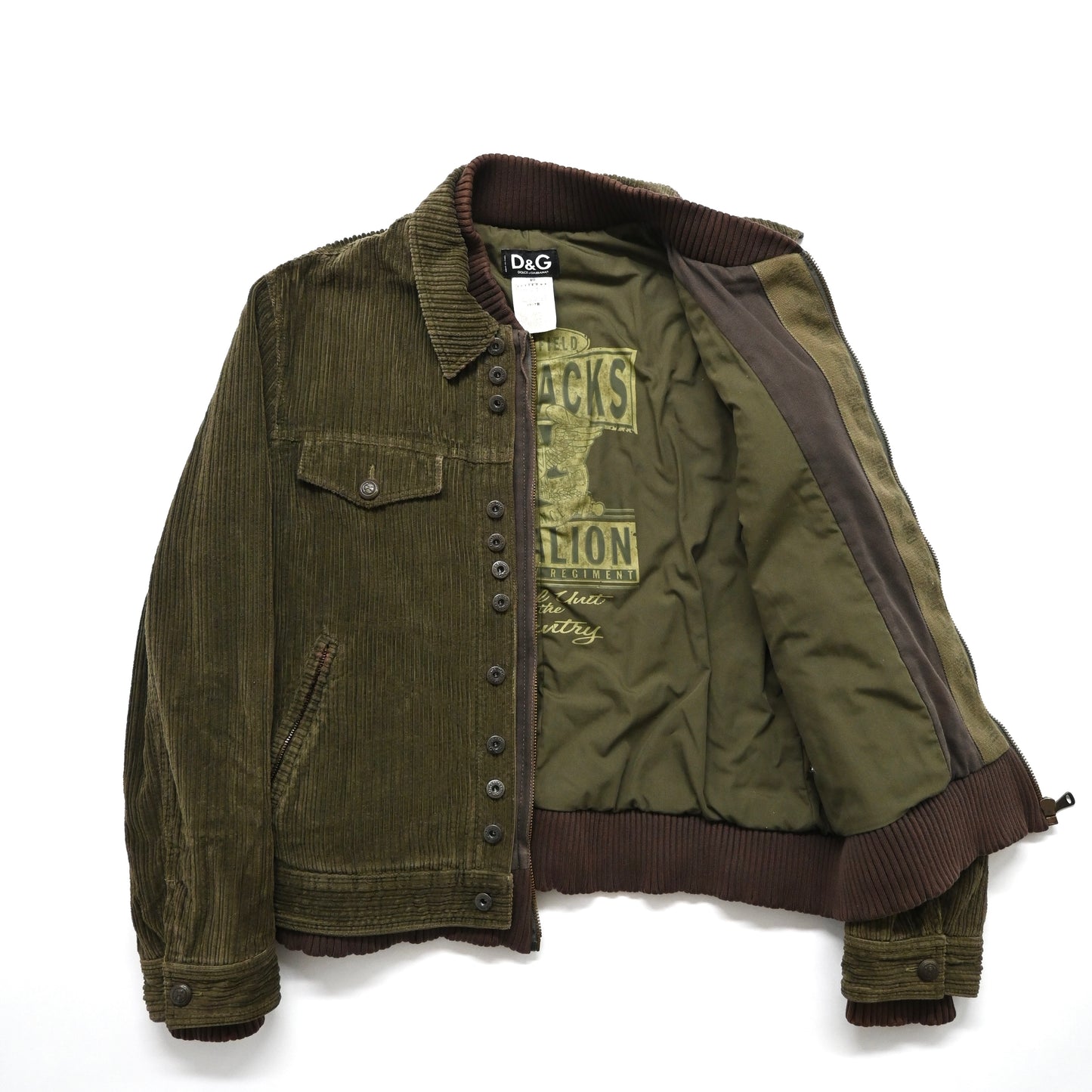 2000s dolce&gabbana corduroy layered jacket 54