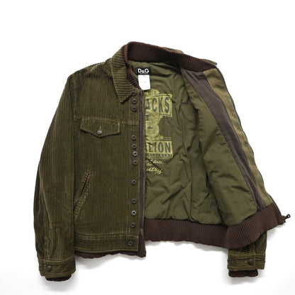2000s dolce&gabbana corduroy layered jacket 54