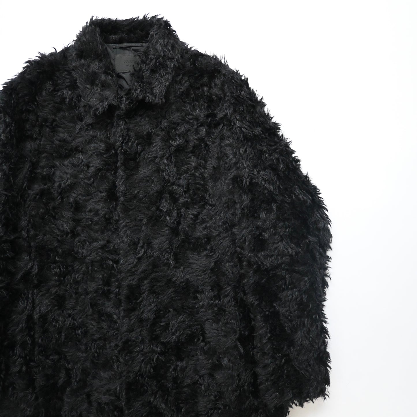2007aw prada black fake fur coat 52