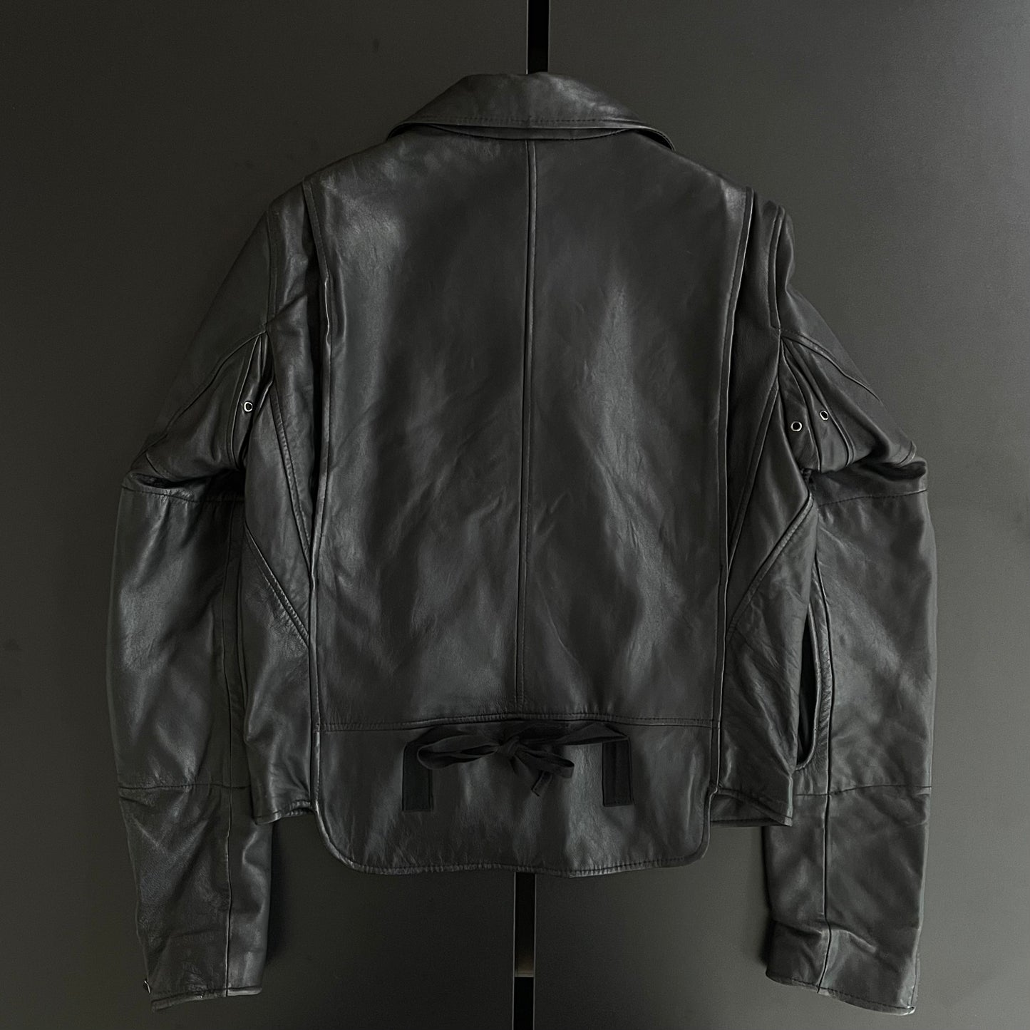 2004ss helmut lang dragonfly cutout leather jacket 48